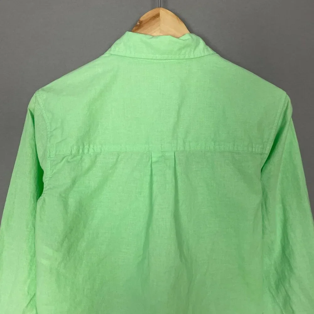 Universal Thread Crop Top Light Neon Green Cotton Linen Size XS‎ Long Sleeves